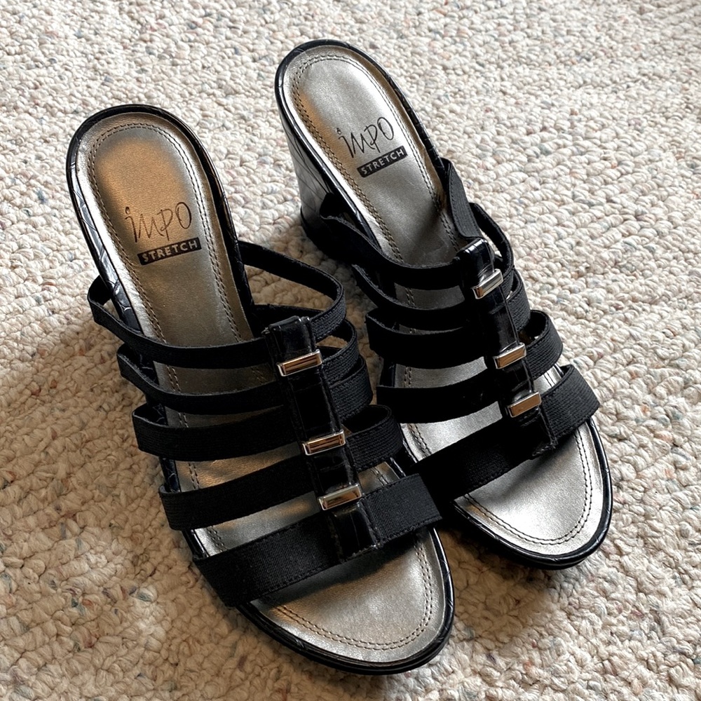 Impo stretch Black wedges. Size 8.5